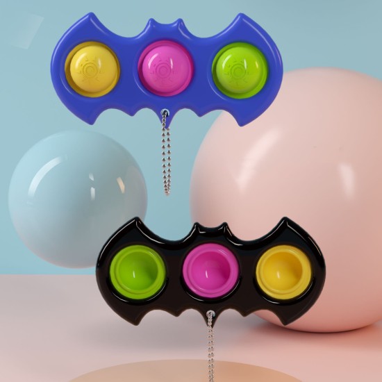 Mini Bat Sensory Fidget Relaxation Stress Relief Anti-Anxiety Autism Hand EDC Gadget for Kids Teen Adult Push Pop Bubble Keychain