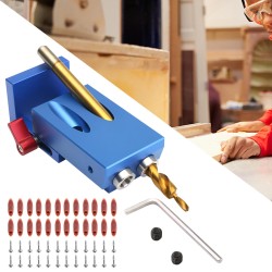 Mini Pocket Slant Hole Jig System Kit with Step Drill Bit Woodwork Tool Set Mini Pocket Slant Hole Jig System Kit with Step Drill Bit Woodwork Tool Set