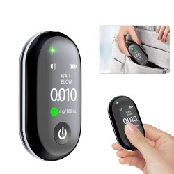 Mini Portable Alcohols Tester Non-Contact Breath Blow High-Sensitive Electronic Breathalyzer with 3-Color Indicator Light 3 Languages Switchable Mini Portable Alcohols Tester Non-Contact Breath Blow High-Sensitive Electronic Breathalyzer with 3-Color Indicator Light 3 Languages Switchable