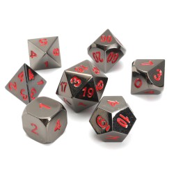 New Metal Polyhedral Dice with Bag Green Red 7 Piece Metal Set DnD RPG New Metal Polyhedral Dice with Bag Green Red 7 Piece Metal Set DnD RPG