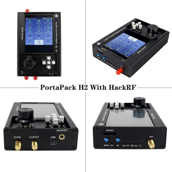 New PortaPack H2 And HackRF One SDR Software Defined Radio 1MHz-6GHz Assembled with Antennas Built-in Rechargeable Battery