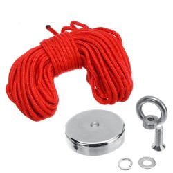 Pro 220LBS D48mm Round Neodymium Magnet Salvage Recovery Fishing Kit with 20M Rope Pro 220LBS D48mm Round Neodymium Magnet Salvage Recovery Fishing Kit with 20M Rope