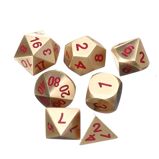 Pure Copper Polyhedral Dices Set Metal Role Playing Game Dice Gadget for Dungeons Dragon Games Gift