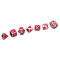 Red Antique Color Solid Metal Polyhedral Dices Role Playing RPG Gadget 7 Dice Set With Bag Red Antique Color Solid Metal Polyhedral Dices Role Playing RPG Gadget 7 Dice Set With Bag