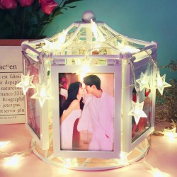 Rotating Music Box Photo Frame Picture Display for 12 photos Wedding Graduation Rotating Music Box Photo Frame Picture Display for 12 photos Wedding Graduation