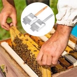 Stainless Steel Bee Hive Uncapping Honey Forks Scraper Handle Beekeeping Tools Stainless Steel Bee Hive Uncapping Honey Forks Scraper Handle Beekeeping Tools
