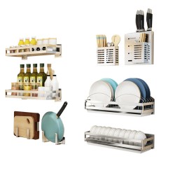 Wall Hanging Storage Shelf Rack Organizer Kitchen Dishes Spice Knife Holder Wall Hanging Storage Shelf Rack Organizer Kitchen Dishes Spice Knife Holder
