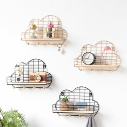 Wall Mounted Shelf Metal Wire Rack Storage Unit With Hooks Key Basket Hanger Wall Mounted Shelf Metal Wire Rack Storage Unit With Hooks Key Basket Hanger