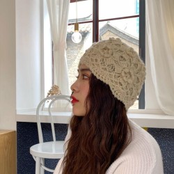 Women Hand-crocheted Beanie Hat Retro Literary Casual Turban Hat Women Hand-crocheted Beanie Hat Retro Literary Casual Turban Hat