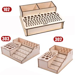 Wooden Pigment Paint Bottles Rack Organizer Epoxy Tool Storage Model Box Wooden Pigment Paint Bottles Rack Organizer Epoxy Tool Storage Model Box