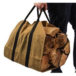 Firewood Carrier Log Carrier Wood Carrying Tool Bag for Fireplace Waxed Canvas
