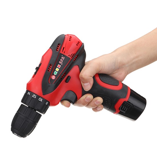 1500mAh 110V-220V Electric Screwdriver Lithium Power Dirver Drill Dual Speed DC12V With Case