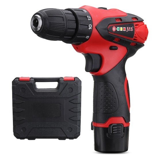 1500mAh 110V-220V Electric Screwdriver Lithium Power Dirver Drill Dual Speed DC12V With Case