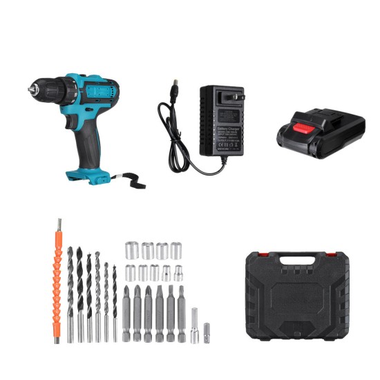 2000rpm 38Nm 21V Lithium Electric Impact Hammer Drill Wood Drilling Screwdrivers with Battery