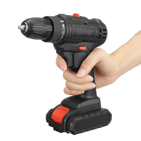 21V 2 Speed Household Lithium Battery Cordless Drill Driver Power Drill Electric Drill With Battery