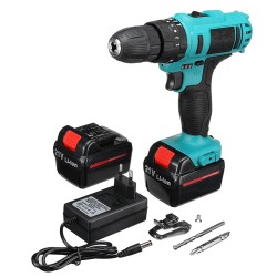 21V Cordless Impact Power Drill Electric Screwdriver Set with 2 Li-ion Batteries 21V Cordless Impact Power Drill Electric Screwdriver Set with 2 Li-ion Batteries