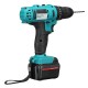 21V Cordless Impact Power Drill Electric Screwdriver Set with 2 Li-ion Batteries