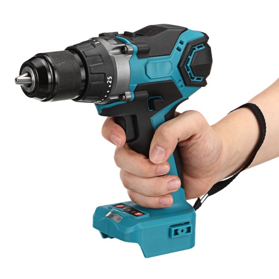 3 IN 1 Brushless Electric Hammer Drill Screwdriver 13mm 25+3 Torque Cordless Impact Drill For Makita 21V Battery Stepless Speed