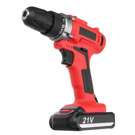 300W 21V LED Cordless Electric Drill Screwdriver 1500mAh Rechargeable Li-Ion Battery Repair Tools