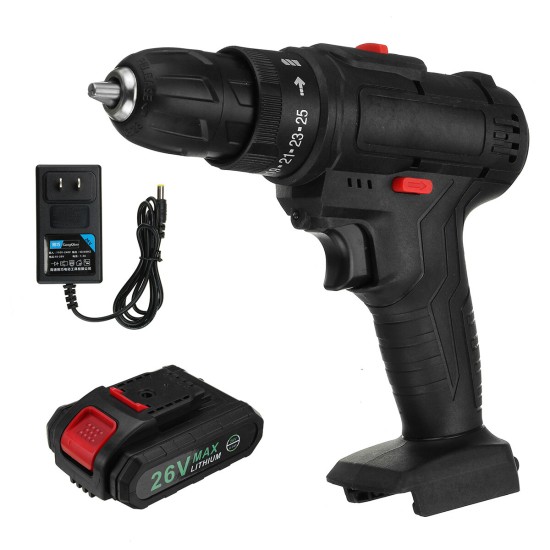 48V 1500W Electric Drill 28N.m Max Torque LED Light Screwdriver Power W/ 1/2pc Battery