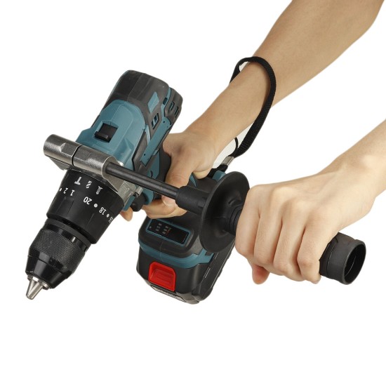 Cordless Electric Impact Drill 3 in 1 Rechargeable Drill Screwdriver 13mm Chuck W/ 1 or 2 Li-ion Battery For Makita