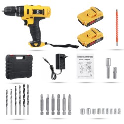 48VF Impact Drill Cordless Screwdriver Drill 25+3 Torque 2 Speed Drilling Battery Indicator Tool 48VF Impact Drill Cordless Screwdriver Drill 25+3 Torque 2 Speed Drilling Battery Indicator Tool