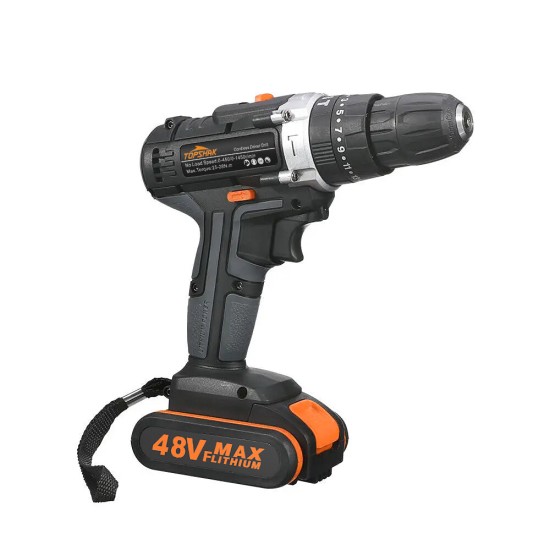 TS-ED1 Cordless Electric Impact Drill Rechargeable 2 Speeds Drill Screwdriver W/ 1 or 2 Li-ion Battery