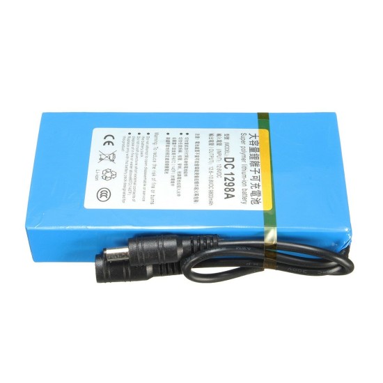 DC 12V 9800mAh Rechargeable Protable Super Li-ion Battery Power for Transmitter