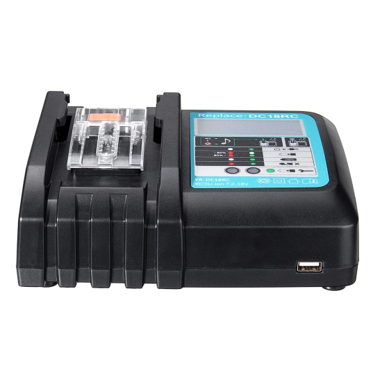 DC18RC Fast Lithium-Ion USB Battery Charger LED Display BL1830 BL1840 BL1850 For 14.4V 18V Mak!ta Battery