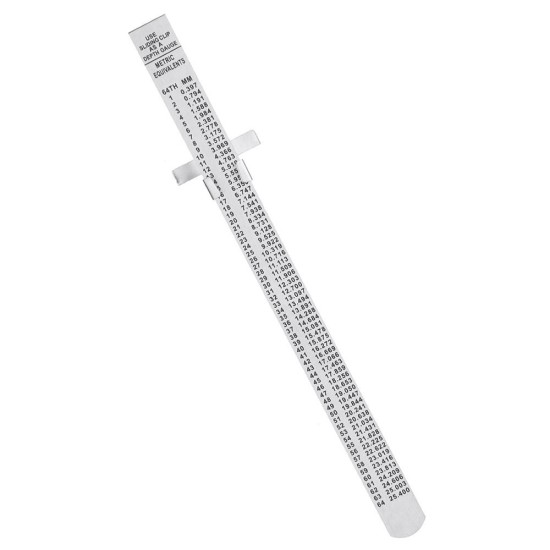 6 Inch 0-150mm Stainless Steel Gauge Standard Rule Scale Depth Length Gauge Marking Measuring Tool with Detachable Clip