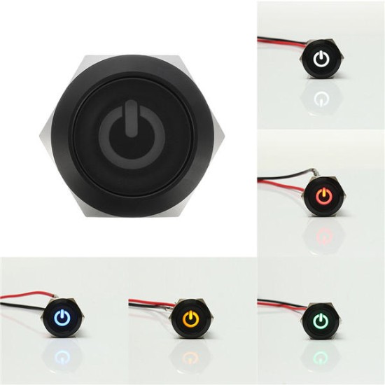 12V 22mm 6 Pin Led Metal Push Button Latching Power Switch