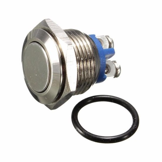 3A 250VAC 16mm Start Horn Button Metal Waterproof Push Button Switch Nickel Brass Button