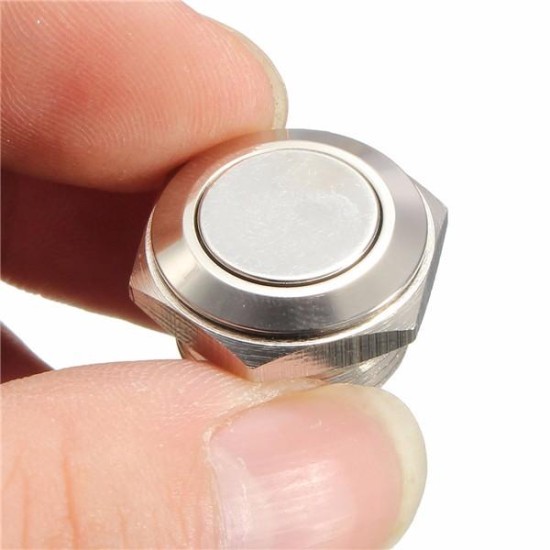 3A 250VAC 16mm Start Horn Button Metal Waterproof Push Button Switch Nickel Brass Button