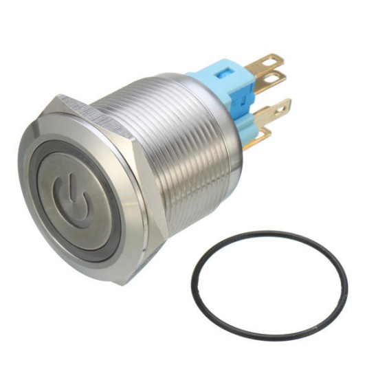 6 Pin 22mm 12V Led Light Metal Push Button Latching Switch