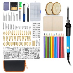 104PCS 110V/220V Wood Burning Pen Set Stencil Soldering Iron Tips Tools Pyrography Kit 104PCS 110V/220V Wood Burning Pen Set Stencil Soldering Iron Tips Tools Pyrography Kit
