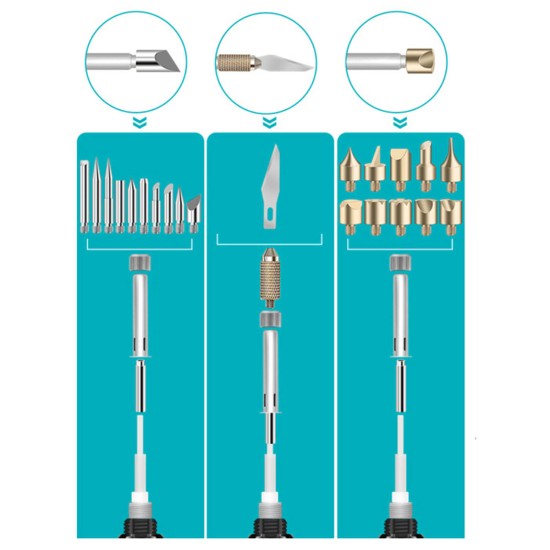 48Pcs 60W Internal Heat Type Digital Display Thermostat Electric Soldering Iron Carving Pen Soldering Tools