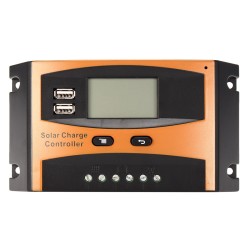12V/24V 20A Auto USB Charge Controller Solar Panel LCD Display PWM Regulator