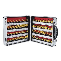 35/50/100Pcs 1/4 Inch Shank Router Bit Set with Metal Case Tungsten Cabide Tip Wood Milling Cutter For Trimming Router Machine 35/50/100Pcs 1/4 Inch Shank Router Bit Set with Metal Case Tungsten Cabide Tip Wood Milling Cutter For Trimming Router Machine