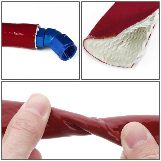 8/10/12/20mm Fibreglass Fire Sleeving 50cm Protective Heat Fire Shield Silicone Hose