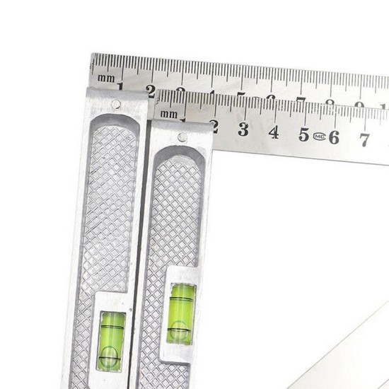 150mm 200mm Triangle Ruler Measuring Tool 90° Alloy with Level Bubble