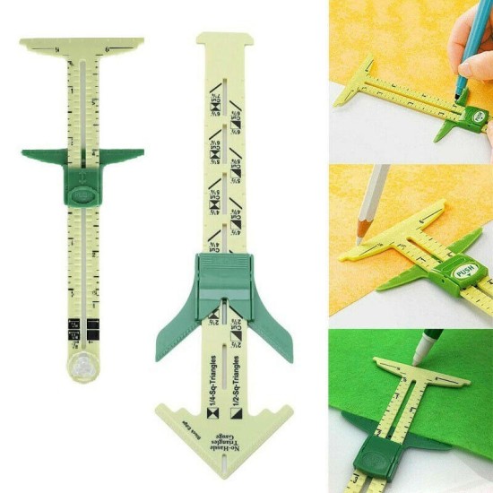 5 In 1 Sliding Gauge Measuring Sewing Tool Caliper Multi-Function Quilting Craft Tool