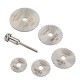 6pcs HSS Circular Saw Blade Set with 3.2mm 6mm Extension Rod Shank for Rotary Tools