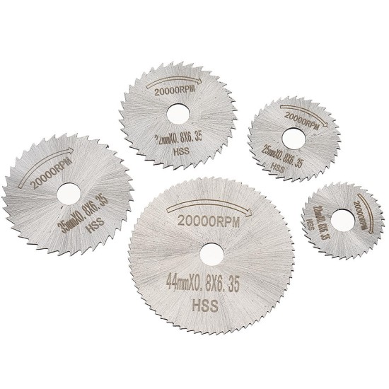 6pcs HSS Circular Saw Blade Set with 3.2mm 6mm Extension Rod Shank for Rotary Tools