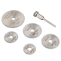 6pcs HSS Circular Saw Blade Set with 3.2mm 6mm Extension Rod Shank for Rotary Tools 6pcs HSS Circular Saw Blade Set with 3.2mm 6mm Extension Rod Shank for Rotary Tools