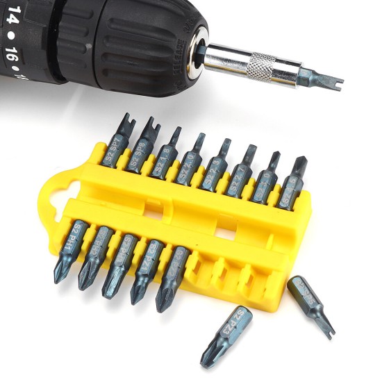 1/4 Inch Hex Shank 17 In 1 Screwdriver Bits Alloy Steel Connecting Rod Cross Slotted Hexagon Socket Screwdriver Bit Set