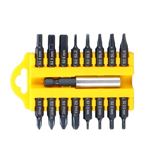 1/4 Inch Hex Shank 17 In 1 Screwdriver Bits Alloy Steel Connecting Rod Cross Slotted Hexagon Socket Screwdriver Bit Set