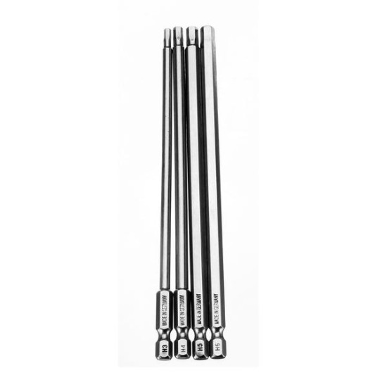 4Pcs 150mm H3-H6 Hex Head Screwdriver Bit 1/4 Inch Hex Shank Magnetic Screwdriver Bits