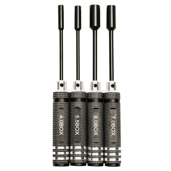 4pcs Metal 4.0/5.5/7.0/8.0mm Hex Screwdriver Tools NUT Key Socket Screwdriver Wrench Set