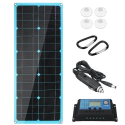 18V 30W Solar Panel Dual DC&USB Monocrystaline Flexible Solar Charger w/ 10A Solar Controller 18V 30W Solar Panel Dual DC&USB Monocrystaline Flexible Solar Charger w/ 10A Solar Controller