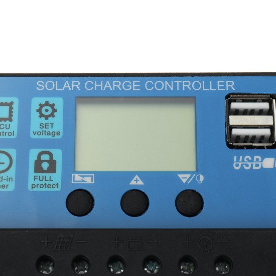 18V 30W Solar Panel Dual DC＆USB Monocrystaline Flexible Solar Charger w/ 10A Solar Controller